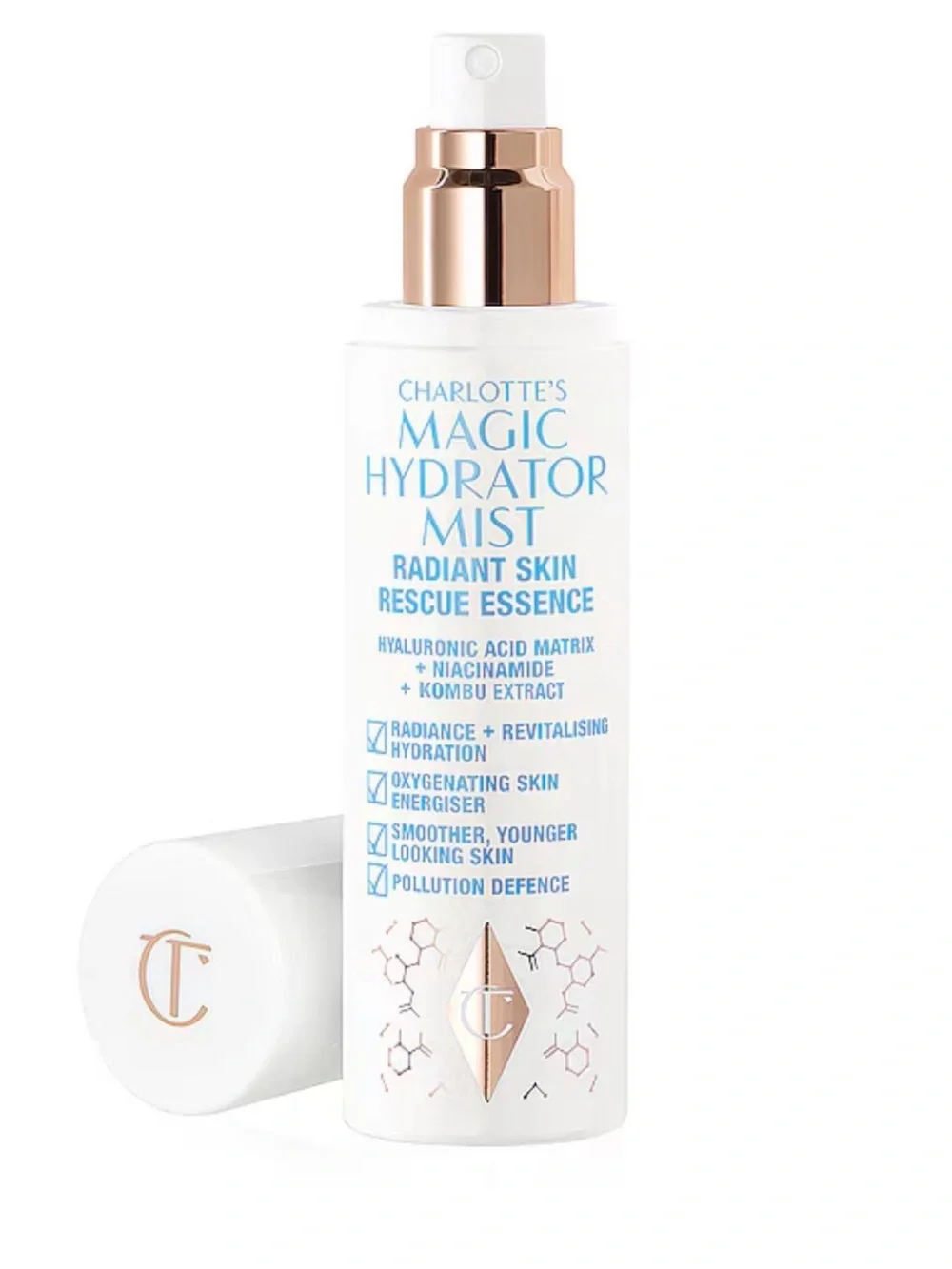 Charlotte Tilbury Rescue Essence Facial Hydration - White and Light Blue